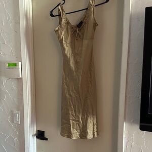 BCBGMaxAzria Cream Chemise Slip dress